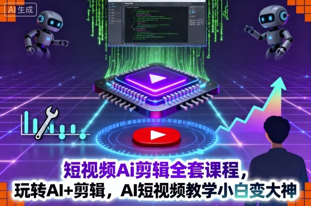 短视频Ai剪辑全套课程,玩转AI+剪辑,AI短视频教学小白变大神_天恒副业网