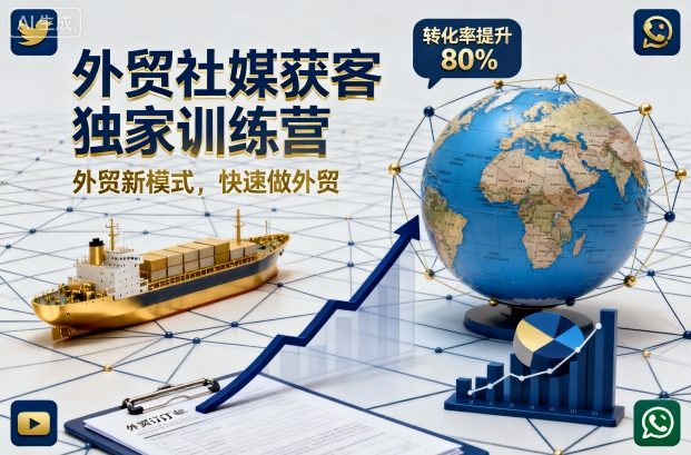 外贸社媒获客独家训练营，外贸新模式，快速做外贸_天恒副业网