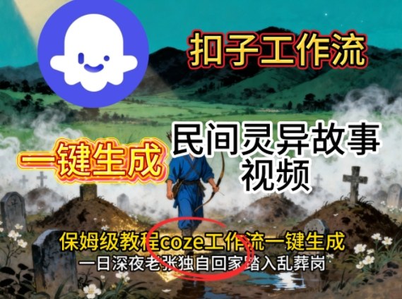 Coze扣子工作流一键生成民间灵异故事视频，保姆级教程搭建教学_天恒副业网