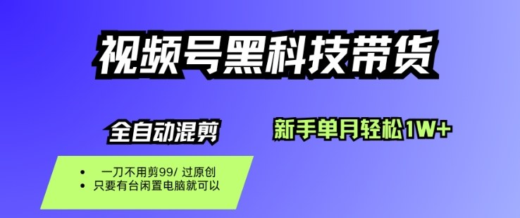 视频号黑科技短视频带货，新手一个月也1W+，纯搬运一刀不用剪，零投入_天恒副业网