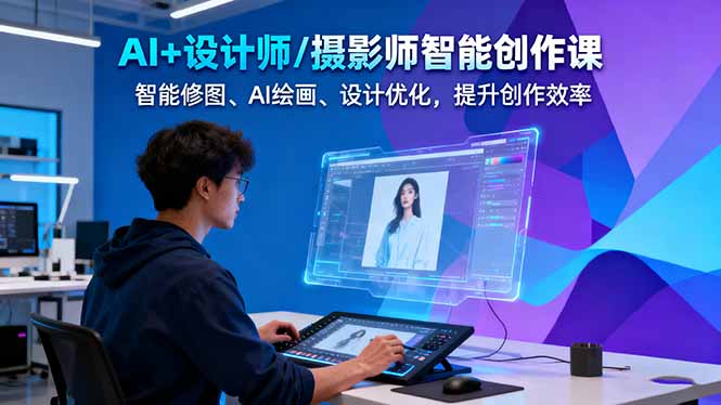 AI+设计师/摄影师智能创作课：智能修图、AI绘画、设计优化，提升创作效率_天恒副业网
