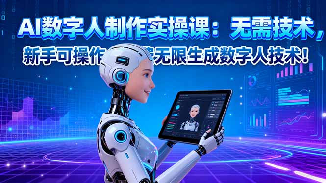 （16376期）AI数字人制作实操课：无需技术，新手可操作，免费无限生成数字人技术！_天恒副业网