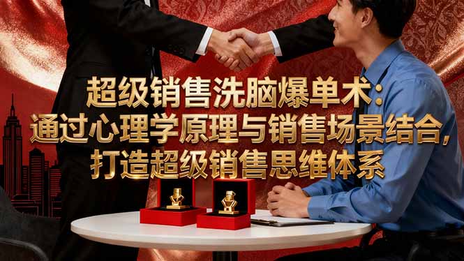 （16370期）超级销售洗脑爆单术：通过心理学原理与销售场景结合,打造超级销售思维体系_天恒副业网