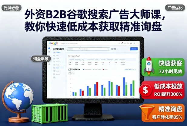 外资B2B谷歌搜索广告大师课,教你快速低成本获取精准询盘_天恒副业网