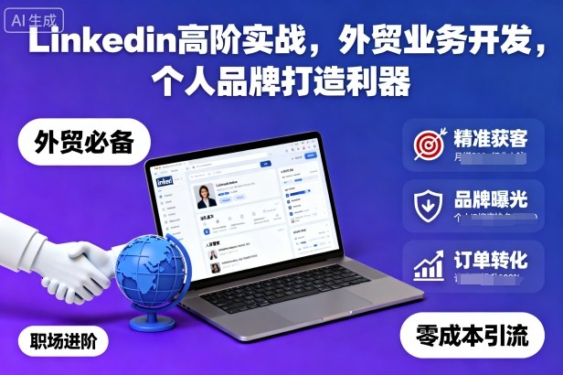Linkedin高阶实战，外贸业务开发，个人品牌打造利器_天恒副业网