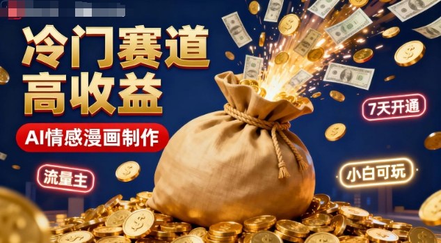 公众号冷门赛道,用AI做情感漫画,7天开通流量主,操作简单,小白可玩_天恒副业网
