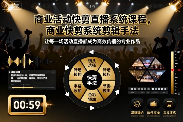 商业活动快剪直播系统课程,商业快剪系统剪辑手法_天恒副业网