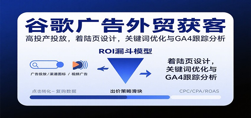 谷歌广告外贸获客，高投产投放，着陆页设计，关键词优化与GA4跟踪分析_天恒副业网