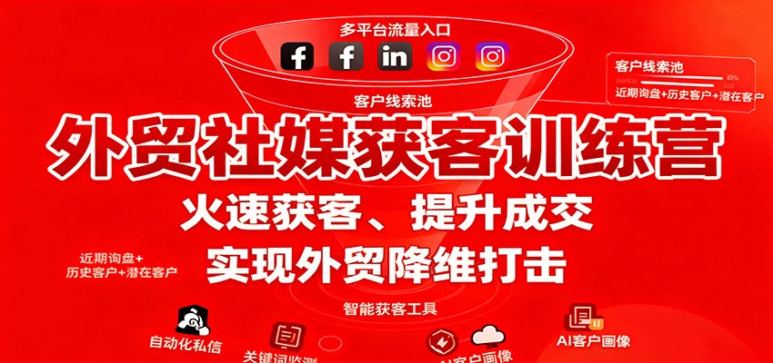 外贸社媒获客训练营，火速获客、提升成交，实现外贸降维打击_天恒副业网