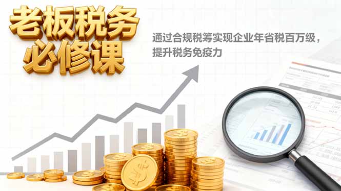 老板税务必修课，通过合规税筹实现企业年省税百万级，提升税务免疫力_天恒副业网