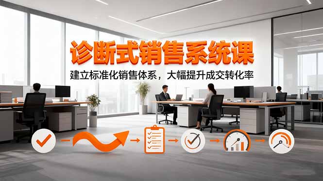 诊断式销售系统课，建立标准化销售体系，大幅提升成交转化率_天恒副业网