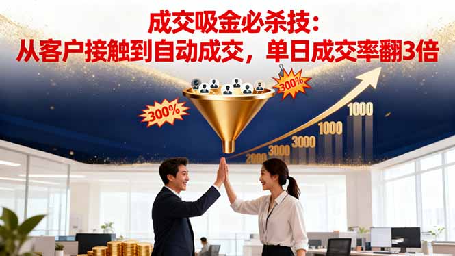 吸金成交营销必杀技：从客户接触到自动成交，单日成交率翻3倍_天恒副业网