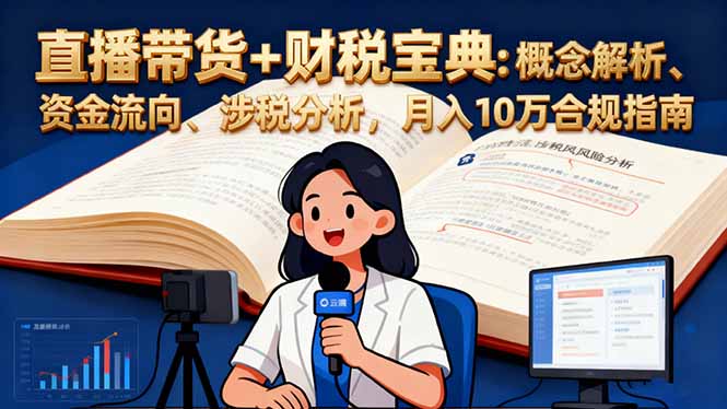 直播带货+财税宝典：概念解析、资金流向、涉税分析，月入10万合规指南_天恒副业网