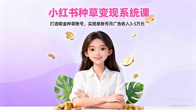 小红书种草变现系统课:打造吸金种草账号,实现单账号月广告收入3-5万元_天恒副业网