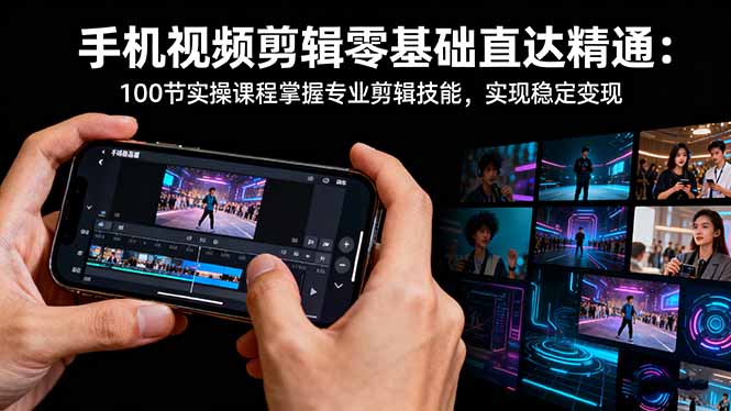 手机视频剪辑零基础直达精通：100节实操课程掌握专业剪辑技能_天恒副业网