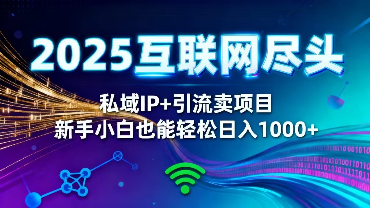 (16485期)2025网创尽头王炸项目!私域IP+精准引流,新手小白在家躺赚日入1000+_天恒副业网
