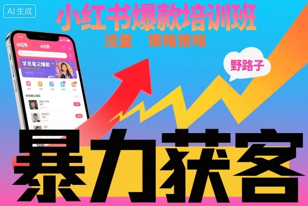 小红书爆款培训班,小红书获客野路子流量打法,暴力持续获客_天恒副业网