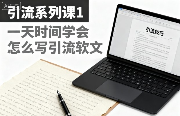 引流系列课1，一天时间学会怎么写引流软文_天恒副业网