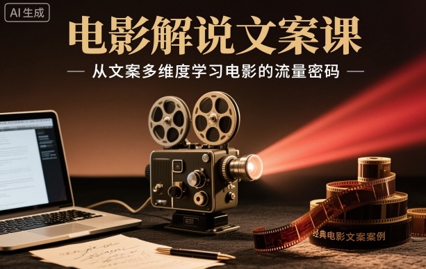 电影解说文案课,从文案多维度学习电影的流量密码_天恒副业网