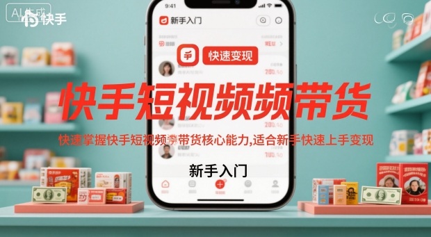 快手短视频带货，快速掌握快手短视频带货核心能力，适合新手快速上手变现_天恒副业网