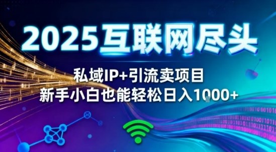 2025网创尽头王炸项目！私域IP+精准引流，新手小白在家躺賺日入1k，零经验也能上手_天恒副业网