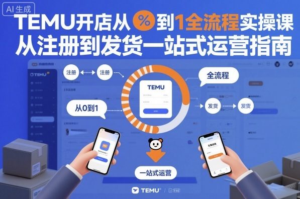 TEMU开店从0到1全流程实操课，从注册到发货一站式运营指南_天恒副业网