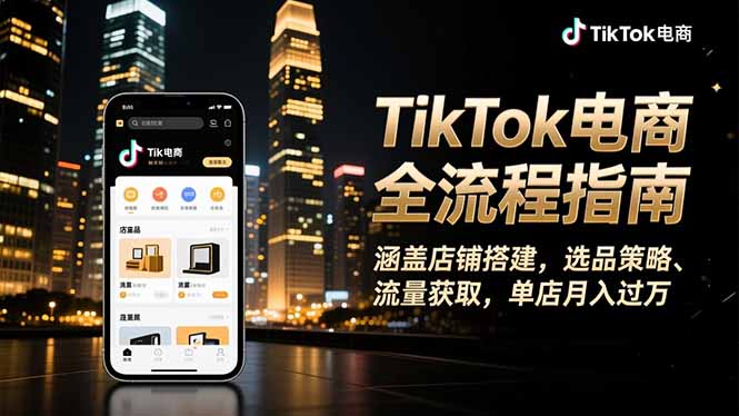 (16524期)TikTok电商全流程指南,涵盖店铺搭建、选品策略、流量获取,单店月入过万_天恒副业网