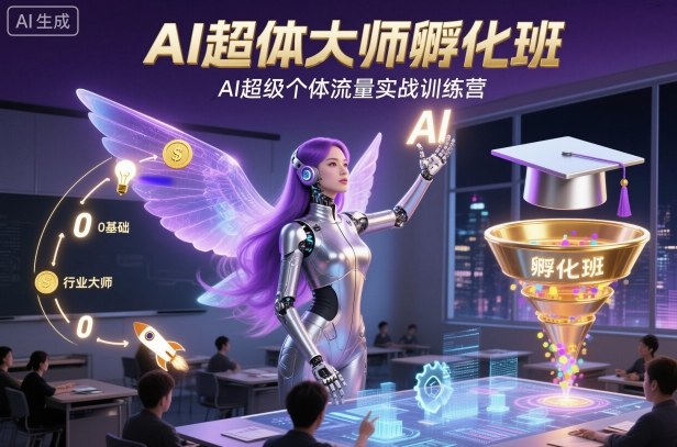AI超体大师孵化班,AI超级个体流量实战训练营_天恒副业网