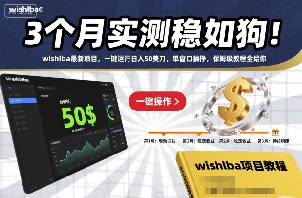 3个月实测稳如狗!wishlba最新项目,一键运行日入50美刀,单窗口躺挣,保姆级教程全给你_天恒副业网