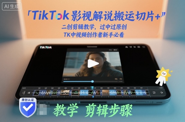 TikTok影视解说搬运切片+二创剪辑教学,过中过原创,TK中视频创作者新手必看_天恒副业网
