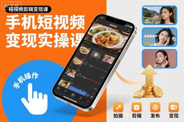 手机短视频变现实操课，短视频剪辑变现课_天恒副业网