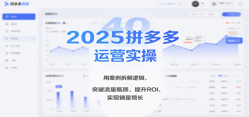 2025拼多多运营实操，用案例拆解逻辑，突破流量瓶颈、提升ROI，实现销量增长_天恒副业网
