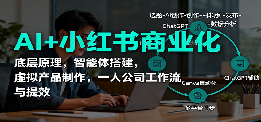 AI+小红书商业化，底层原理，智能体搭建，虚拟产品制作，一人公司工作流与提效_天恒副业网