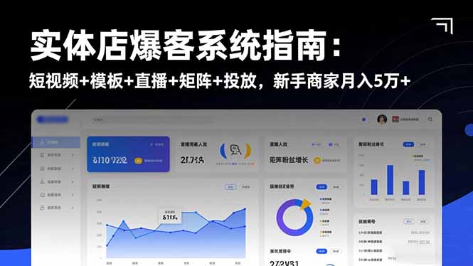 实体店爆客系统指南：短视频+模板+直播+矩阵+投放，新手商家月入5万+_天恒副业网