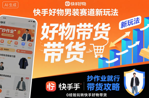 快手好物男装赛道新玩法,抄作业就行,0经验玩转快手好物带货_天恒副业网