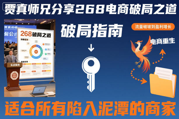 贾真师兄分享268电商破局之道-适合所有陷入泥潭的商家_天恒副业网