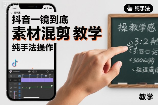 抖音一镜到底素材混剪教学,纯手法操作_天恒副业网