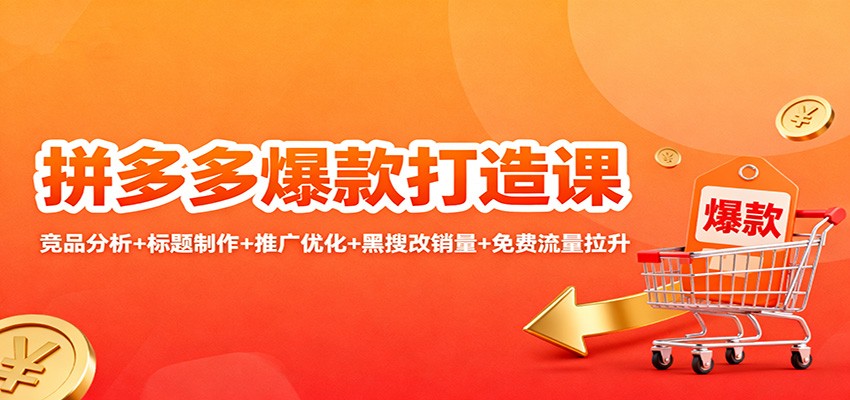 拼多多爆款打造课:竞品分析+标题制作+推广优化+黑搜改销量+免费流量拉升_天恒副业网