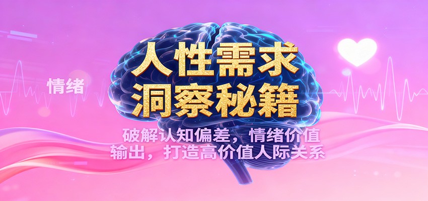 人性需求洞察秘籍，破解认知偏差，情绪价值输出，打造高价值人际关系_天恒副业网