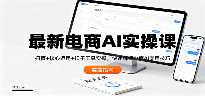 最新电商AI实操课：扫盲+核心运用+扣子工具实操，快速解锁电商AI实用技巧_天恒副业网