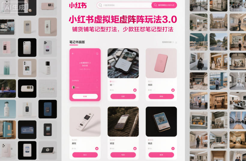 小红书虚拟矩阵玩法3.0，铺货铺笔记型打法，少款狂怼笔记型打法_天恒副业网