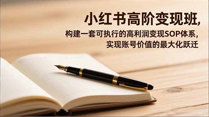 （16633期）小红书高阶变现班，构建一套可执行的高利润变现SOP体系，实现账号价值的最大化跃迁_天恒副业网
