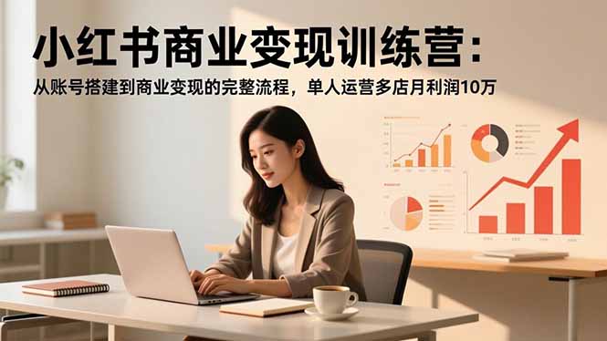 小红书商业变现训练营：从账号搭建到商业变现的完整流程，单人运营多店月利润10万_天恒副业网