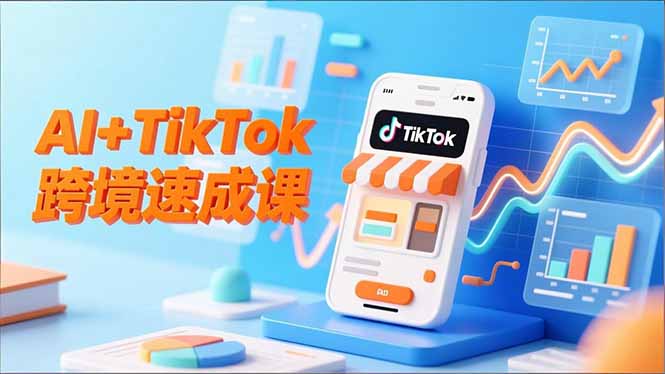 AI+TikTok跨境速成课，智能翻译、店铺定位、流程拆解，7天高效上线运营_天恒副业网