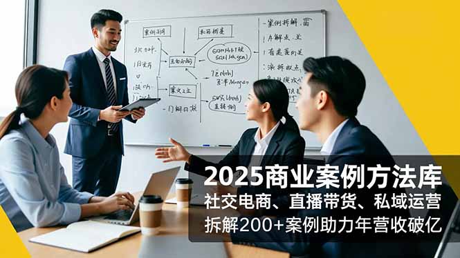 (16713期)2025商业案例方法库,社交电商、直播带货、私域运营,拆解200+案例助力年营收破亿_天恒副业网