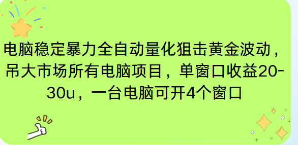 (16737期)电脑EA策略挂机项目单窗口收益20-30u,单电脑可挂5-10个窗口收益稳健4位数_天恒副业网