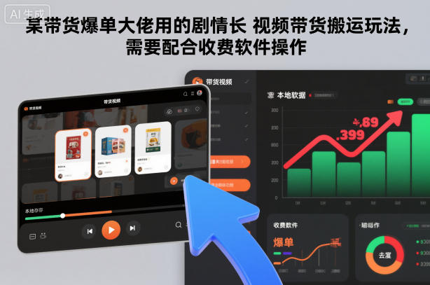 某带货爆单大佬用的剧情长视频带货搬运玩法,需要配合收费软件操作_天恒副业网