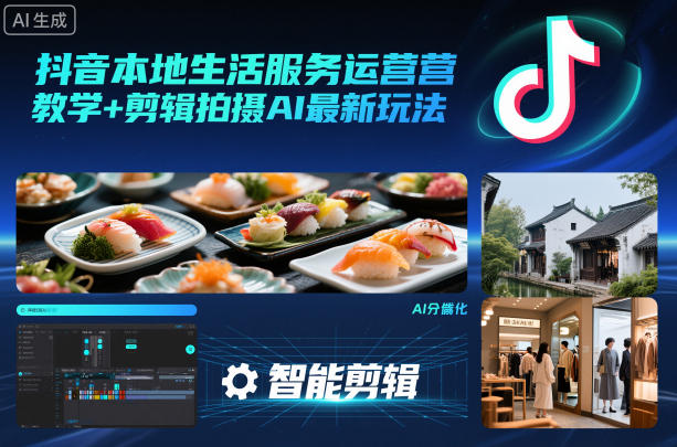 抖音本地生活服务运营教学+剪辑拍摄AI最新玩法_天恒副业网