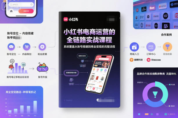 小红书电商运营的全链路实战课程,系统覆盖从账号搭建到商业变现的完整流程_天恒副业网