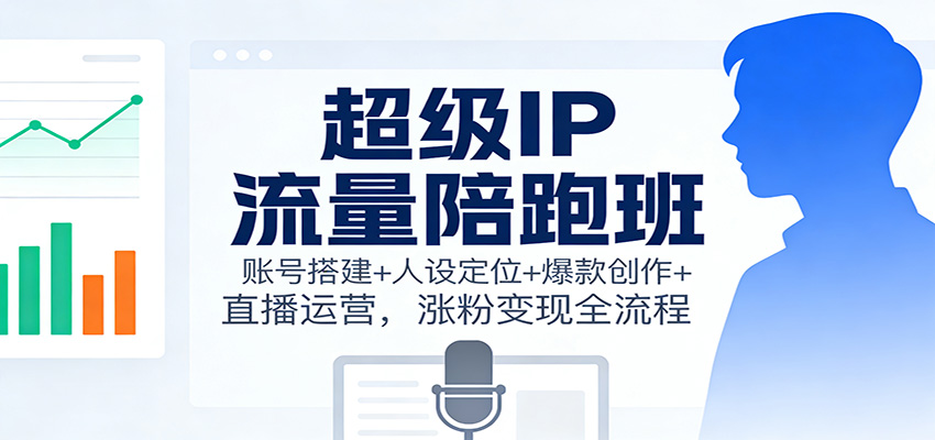 超级IP流量陪跑班:账号搭建+人设定位+爆款创作+直播运营,涨粉变现全流程_天恒副业网